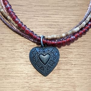 Aeropostale Multi Strand Heart Necklace